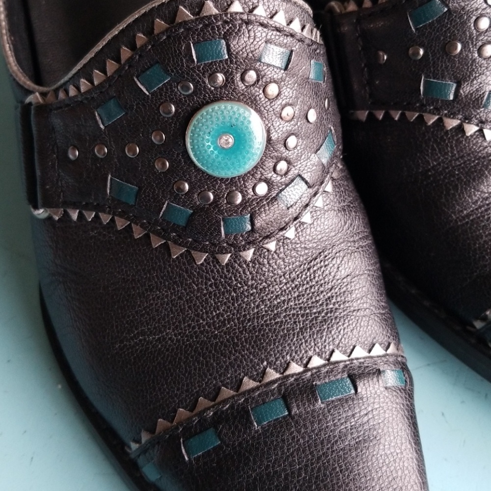 Franco Sarto Black Leather Mules - Picture 6 of 6